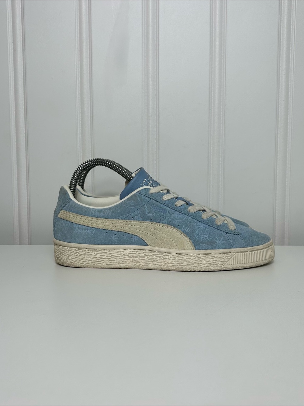 Puma Suede x Sophia Chang Classic Low Top Sneaker in Light Blue Cream women’s 7